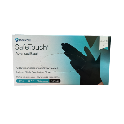 Рукавички нітрилові оглядові SafeTouch® Advanced Black чорні